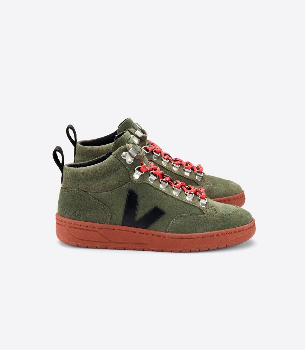 Veja Sneakers Dam - Roraima Suede - Olivgröna/Nigga - 978650-UJF